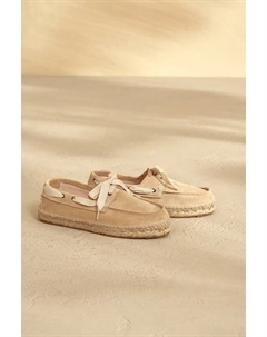 Замшевые мокасины Hamptons Boat-Shoes Espadrilles Manebi, бежевый