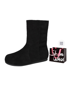 Женские полусапожки абрикос/кофе/черный/карамель/хаки - черный+сумка для покупок, цвет Black+Shopping Bag Bigtree