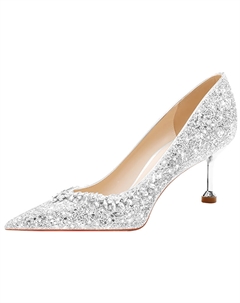 Серебряные туфли на шпильке для женщин, цвет Silver Weishibangwei