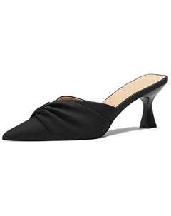 Женские противоскользящие закрытые тапочки на каблуке 6 см черные, цвет Black 6CM Heel Height Li ke