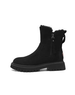 Черные и хаки-черные женские угги с длинным ворсом, цвет Black[Long Plush] Zhr