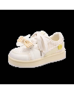 Женские низкие скейтерские кеды желтые с аксессуаром в виде желтого банта, цвет Yellow Bowknot Accessory Jimixiong