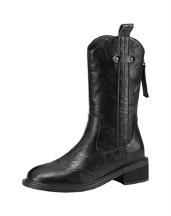 Женские черные полусапожки на каблуке 4 см, цвет Black Mulinsen