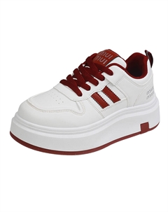 Женские скейтерские кроссовки бело-красные, цвет White Red Tonybear