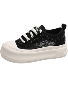 Женские скейтерские кеды с низким верхом устойчивые к истиранию черные, цвет Black Mulinsen