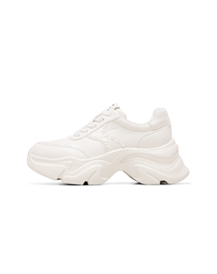 Женские белые кроссовки на массивной подошве с низким верхом устойчивые к истиранию, цвет White C°banner