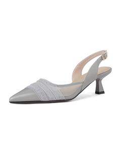 Серо-голубые женские туфли на тонком каблуке, цвет Gray Blue Quicheshoes