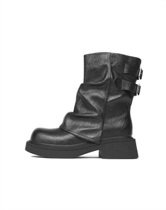 Женские полусапожки на каблуке 5 см с черной подкладкой из флиса, цвет Black (Fleece-Lined) Josiny