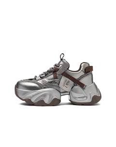 Женские кроссовки лоу-топ чанки в цвете ганметалл/коричневый без подкладки, цвет Gunmetal/Brown (Unlined) Josiny