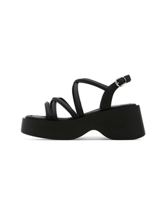 Женские сандалии на одной застежке черные, цвет Black C°banner