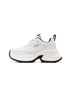 Женские устойчивые к истиранию массивные кроссовки низкие бело-черные, цвет White Black C°banner