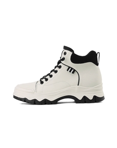 Утепленные флисовые ботинки винтажные универсальные в стиле британского рабочего гардероба высокие повседневные женские бежево-черные, цвет Beige Black Josiny