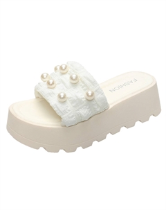 Скользостойкие износостойкие шлепанцы женские бежевые, цвет Beige Tonybear