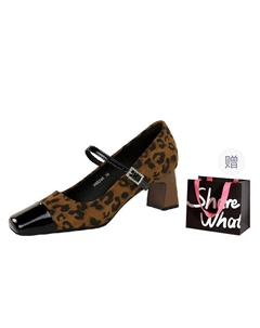 Женские туфли на высоком каблуке Leopard Print/Black/Dark Brown/Ancora Red - леопардовый принт с подарочной сумкой, цвет Leopard Print+Shopping Bag Bigtree