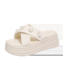 Скользостойкие износостойкие шлепанцы женские бежевые, цвет Beige Tonybear