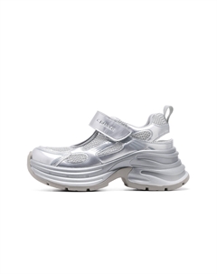 Женские легкие массивные кроссовки лоу-топ серебристые, цвет Silver C°banner