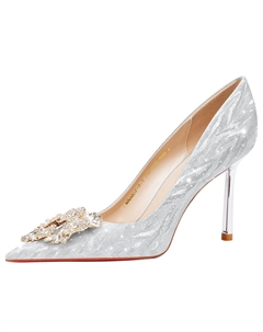 Серебряные женские туфли на высоком каблуке, цвет Silver Weishibangwei