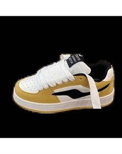 Женские скейтерские кеды лоу-топ черно-желтые, цвет Black Yellow Jimixiong