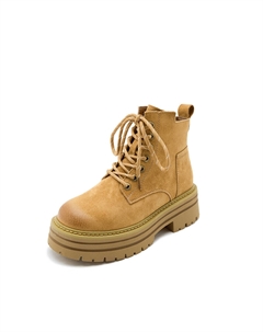 Женские желтые замшевые угги, цвет Yellow (Flat Fleece-Lined) Gigiryo