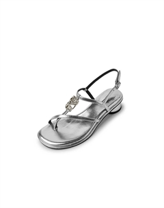 Женские сандалии на одной застежке серебристые, цвет Silver Quicheshoes