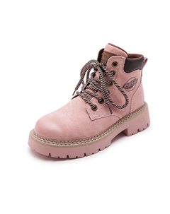 Короткие женские ботинки мартин розовые на плоской подошве, цвет Pink (Flat) Gigiryo