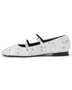 Маленькие белые туфли Мэри Джейн на плоской подошве 1,5 см, цвет White Charles&keith