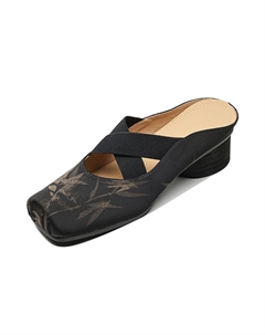 Эластичные бесшумные износостойкие нескользящие тапочки с закрытым носком для женщин, черный Echo&yolo