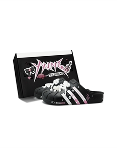 ADILETTE CLOGS Тапочки с обёрнутым носком Унисекс Чёрный Белый Розовый, Чёрный Розовый Adidas