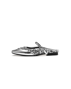 Тапочки с закрытым носком для женщин серебристые Hla