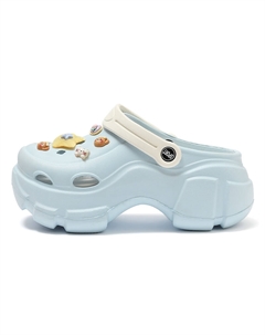 Клоги женские голубые в звездочку, цвет Light Blue (Stars) Cat power