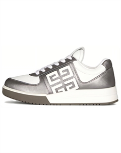 G4 Кроссовки низкие кожаные, серебристые Givenchy