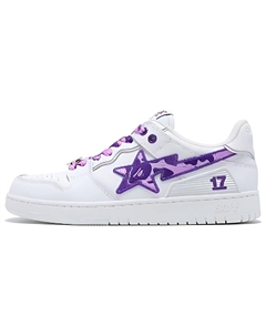 SK8 Low-Top Skateboard Shoes Unisex White Purple A bathing ape®
