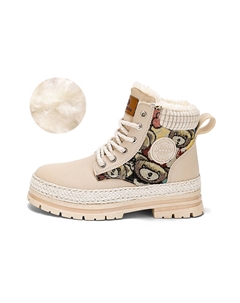 Ботинки Мартин со вставкой и меховой подкладкой, бежевый Cahhrrn