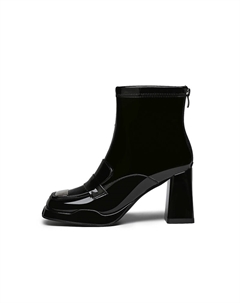 Женские полусапожки черно-бежевые, экрю Daphne