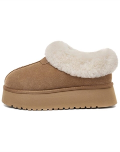 Женские зимние ботинки замшевые на платформе, каштановые Agsdon