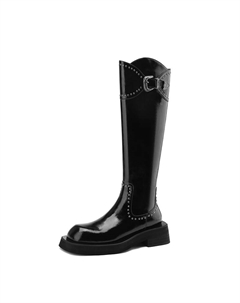 Ботфорды на каблуке 5 см, черные без подкладки Echo&yolo