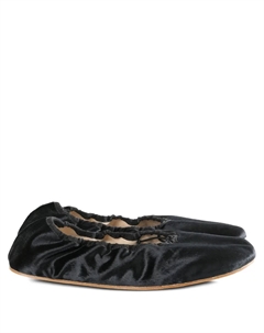 Балетки из бархата, черный The row