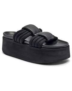 Кожаные тапочки Афина, черный Inuikii