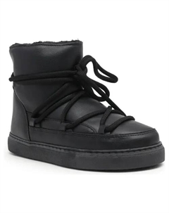 Женские зимние ботинки Grape кожаные на шнуровке, черный Inuikii