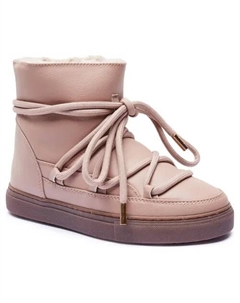 Женские зимние ботинки Grape кожаные на шнуровке, розовый Inuikii