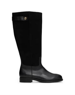 Кожаные сапоги для верховой езды, черный Tommy hilfiger