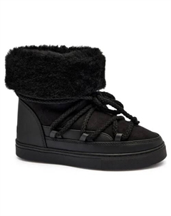 Женские зимние ботинки замшевые с меховой опушкой, черный Inuikii