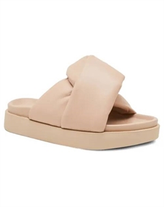 Мягкие кожаные перекрещенные тапочки, бежевый Inuikii