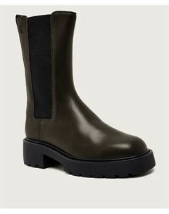 Кожаные ботильоны, зеленый Calvin klein