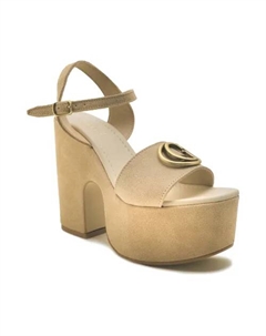 Босоножки Clody из кожи на каблуке, бежевый Guess