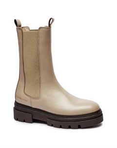 Однотонные кожаные ботильоны «Челси», бежевый Tommy hilfiger