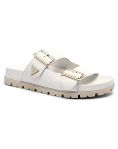 Кожаные тапочки застегиваются, белый Guess