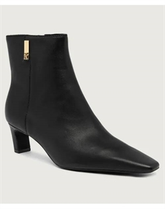 Кожаные ботильоны на блочном каблуке, черный Tommy hilfiger