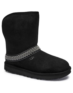 Кожаные зимние ботинки классические короткие полумесяц, черный Ugg