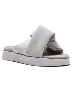 Мягкие замшевые тапочки с крестообразным плетением, серый Inuikii